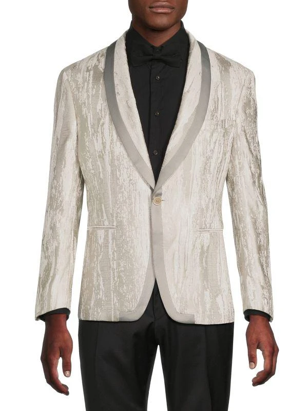 Tallia Jacquard Shawl Lapel Slim-Fit Blazer 1