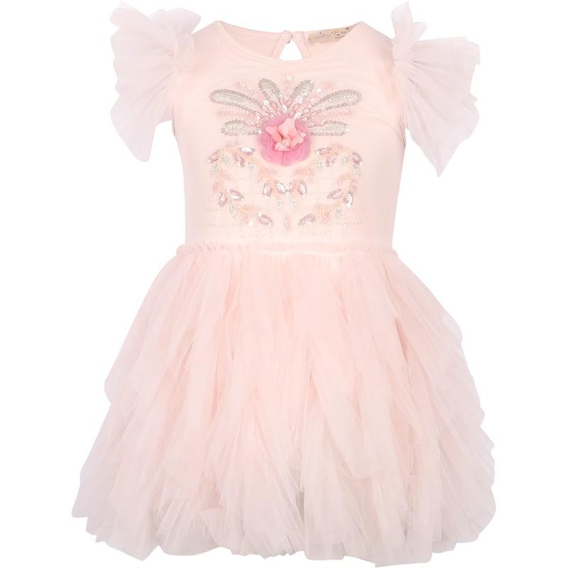 Tutu Du Monde Sequin floral embellishment tutu dress with bloomers in porcelain pink