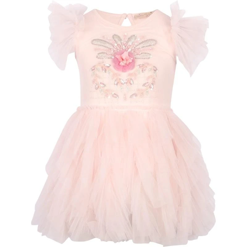 Tutu Du Monde Sequin floral embellishment tutu dress with bloomers in porcelain pink 2