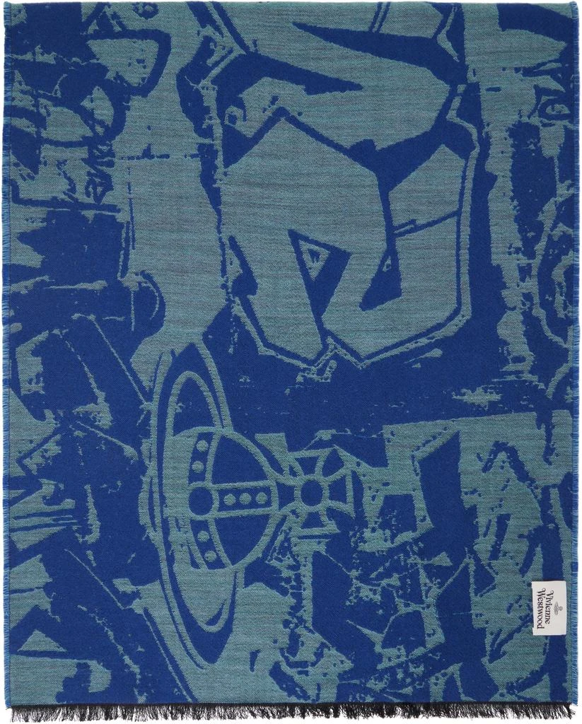 Vivienne Westwood Blue Graffiti Scarf 2