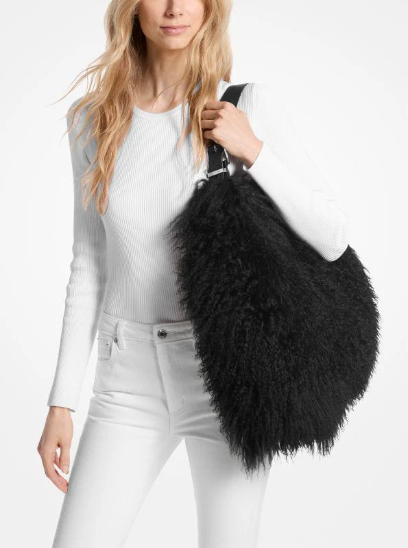 Michael Kors Nolita Large Shearling Leather Hobo Shoulder Bag 3