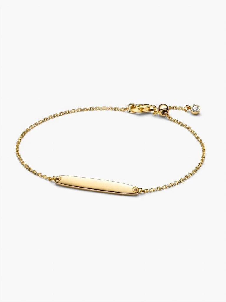 PANDORA Engravable Bar Chain Bracelet In Gold
