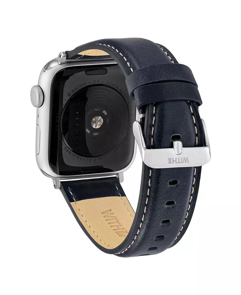 WITHit Navy Smooth Genuine Leather Band designed for Apple Watch® 42mm (Series 1-3 only) & 44/45/46/49mm (Ultra & Ultra 2)