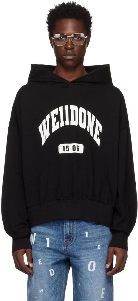 We11done Black Printed Hoodie 1