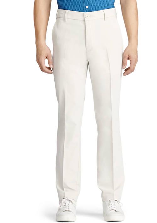 IZOD Mens Performance Stretch Flat Front Straight Fit Chino Pants 87173 SILVER BIRCH 32 x 30 Tailored Pants BeyondStyle