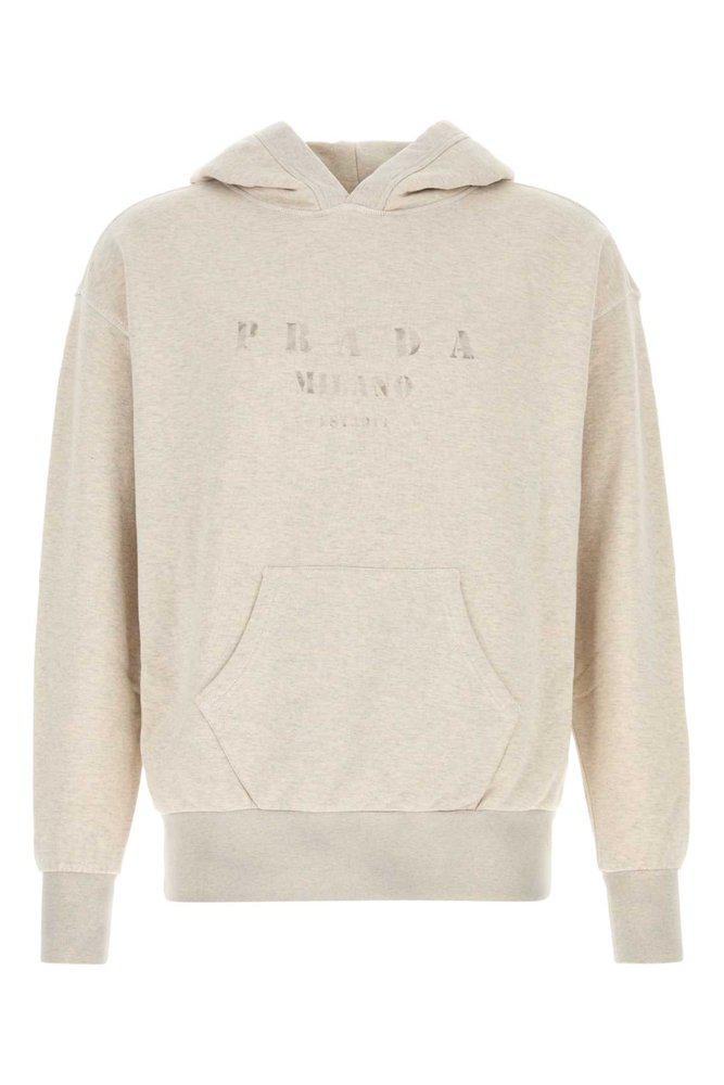 Prada Prada Logo Printed Pocketed Hoodie