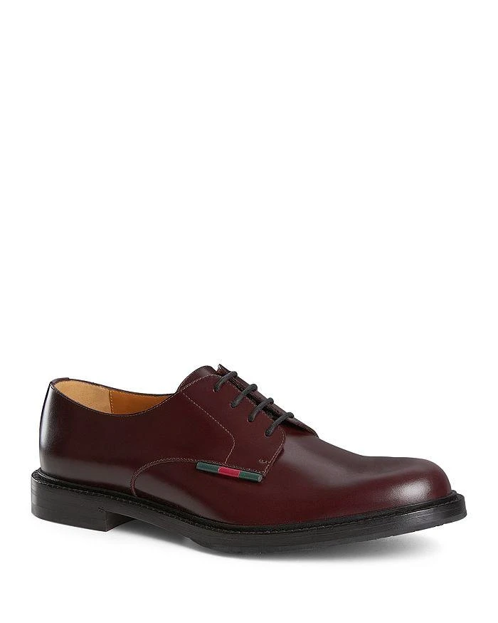 chinese dress ladies GUCCI Black Leather Oxford Derby Lace Up Dress Shoes (8.5) *ruby