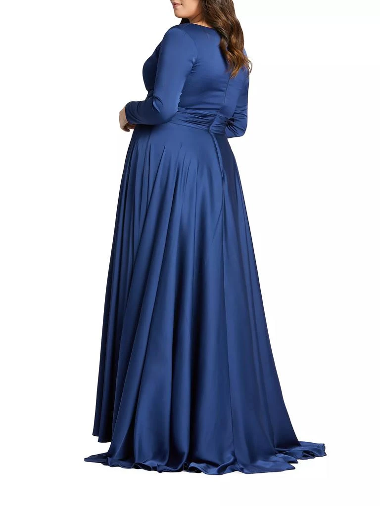 Mac Duggal Plus Size Banded A-Line Gown, 2
