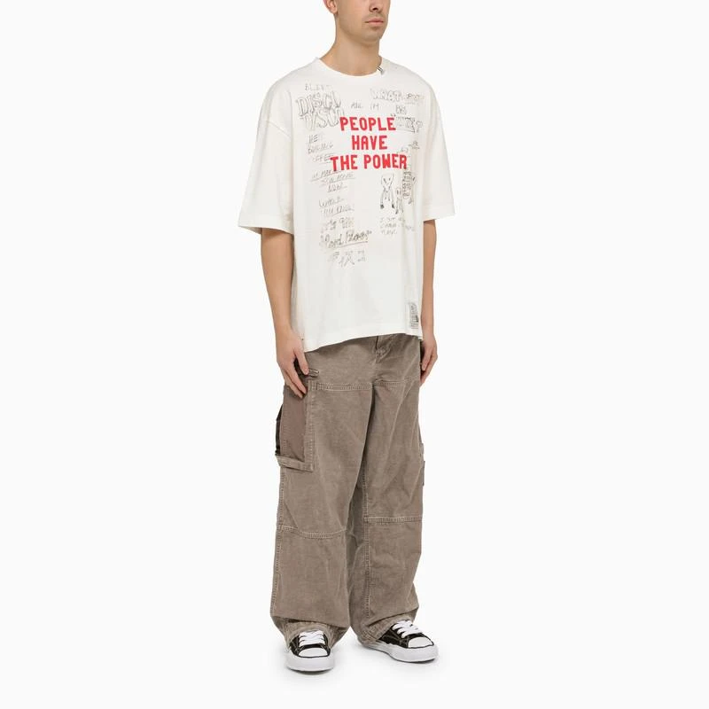 Maison MIHARA YASUHIRO Grey washed effect cotton trousers 2