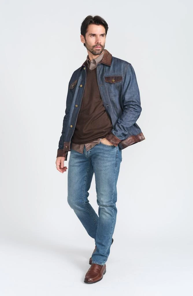 FLYNT Leather Trim Denim Jacket 7