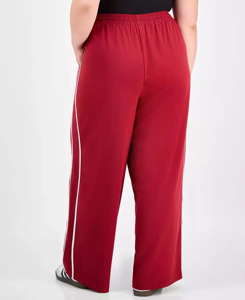 Bar III Trendy Plus Side-Stripe Wide Track Pants, Macy's Exclusive 4