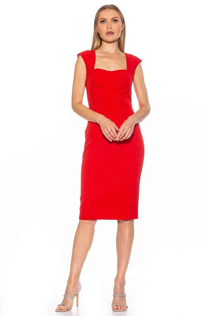 ALEXIA ADMOR Harper Cap Sleeve Corset Midi Dress 5