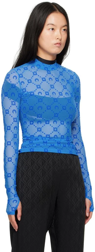 MARINE SERRE SSENSE Exclusive Blue Moonogram Second Skin Turtleneck 4