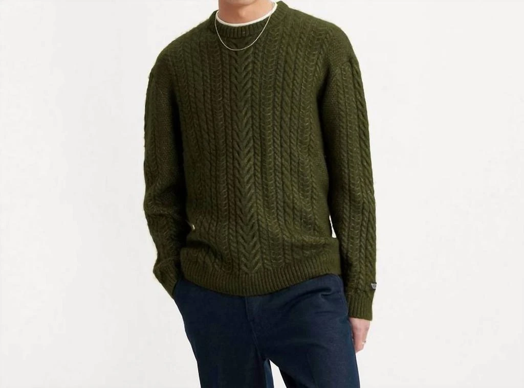 Levi
s Battery Crewneck Sweater In Forest