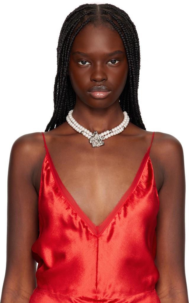 Justine Clenquet Silver & White Betsy Choker - JEWELRY