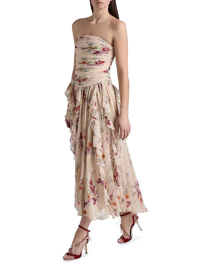 Cinq à Sept Iris Bouquet Galya Ruched A-Line Midi-Dress 4