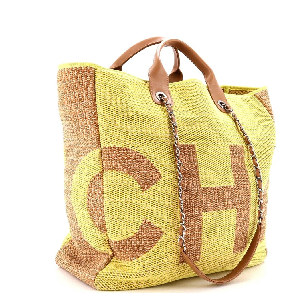 Chanel Deauville Logo Shopping Tote Printed Raffia Large 2
