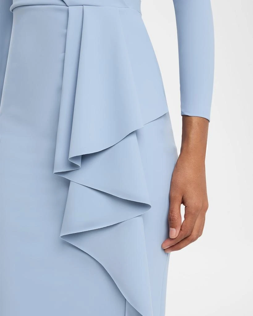 Chiara Boni Draped Faux Wrap Bodycon Midi Dress 5