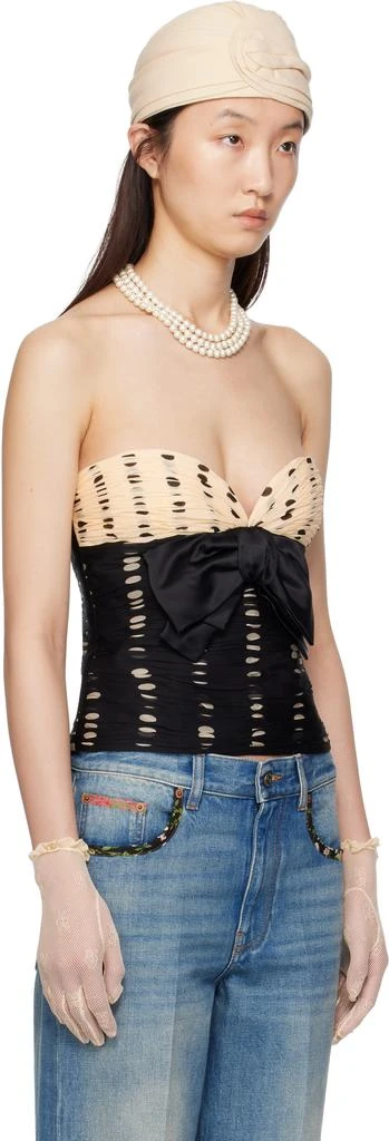 Valentino Black 
Off-White Chiffon Plusdepois Print Top 2