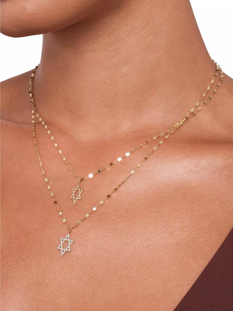 LANA Star Of David 14K Yellow Gold Charm Necklace