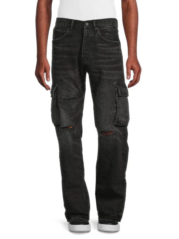 Purple Brand Distressed Relaxed Fit Cargo Jeans 1