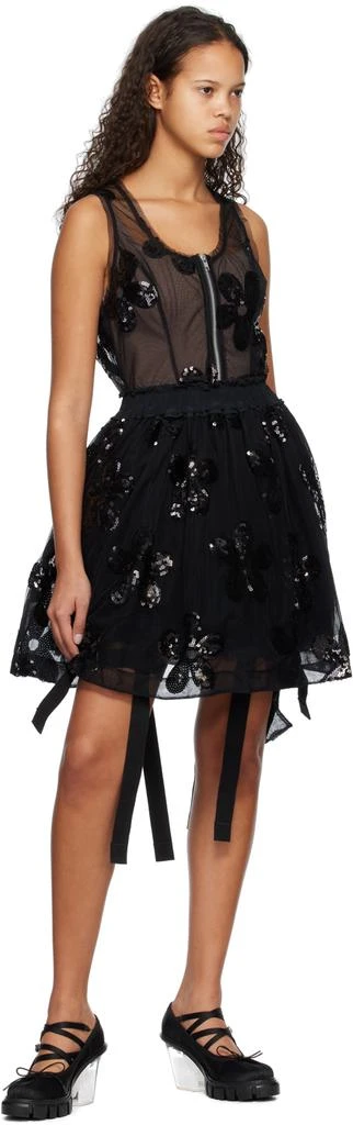 Simone Rocha Black Zip-Up Bodysuit 5