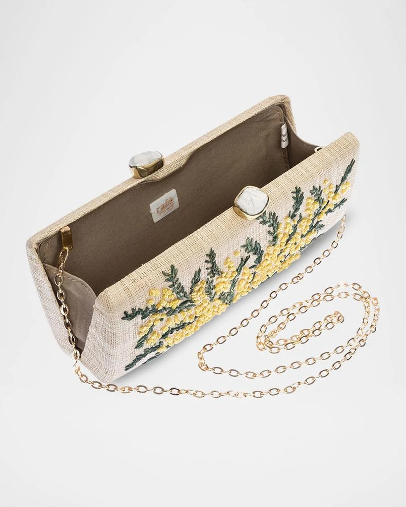 Rafe Alessandra Flower Raffia Long Clutch Bag 4
