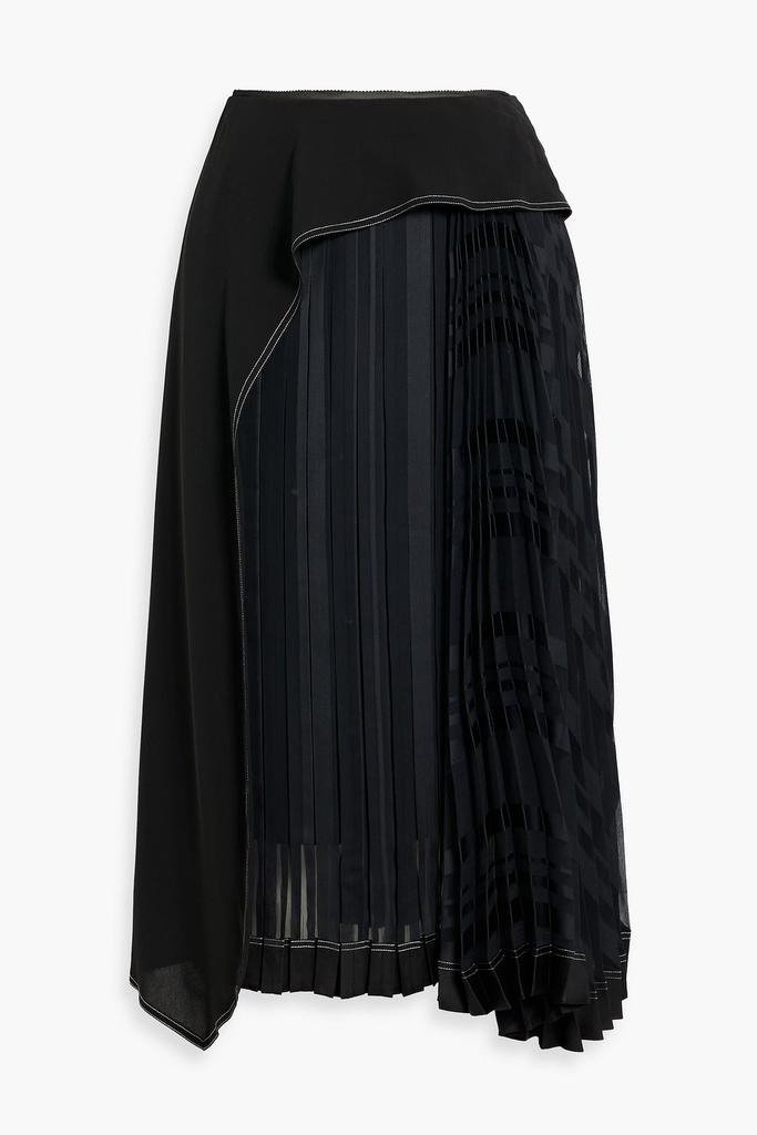 3.1 Phillip Lim Layered pleated crepe and georgette midi skirt