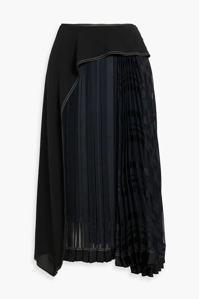 3.1 PHILLIP LIM Layered pleated crepe and georgette midi skirt 1