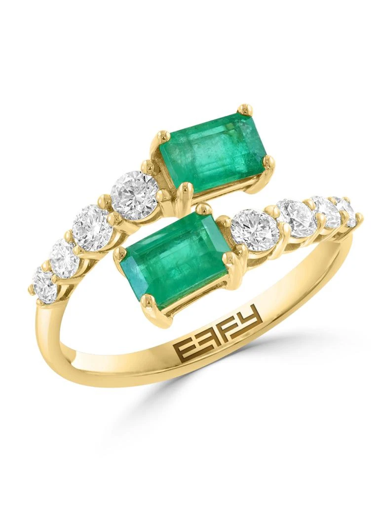 Effy 14K Yellow Gold, Emerald
1.58 TCW Diamond Ring