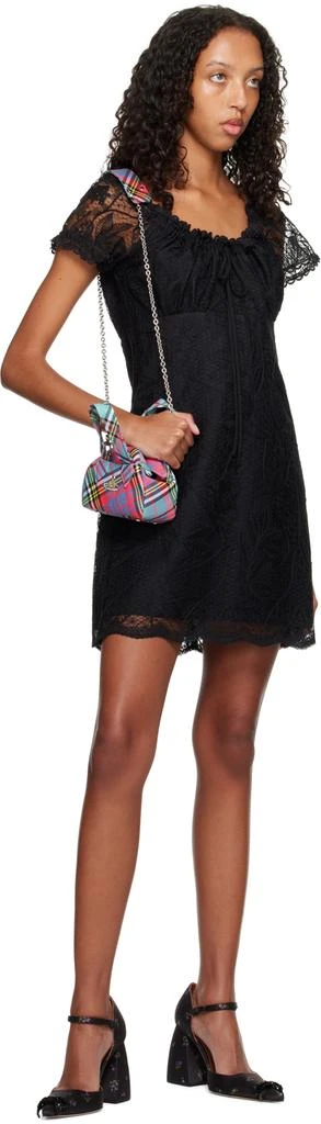 Anna Sui Black Floral Minidress 4
