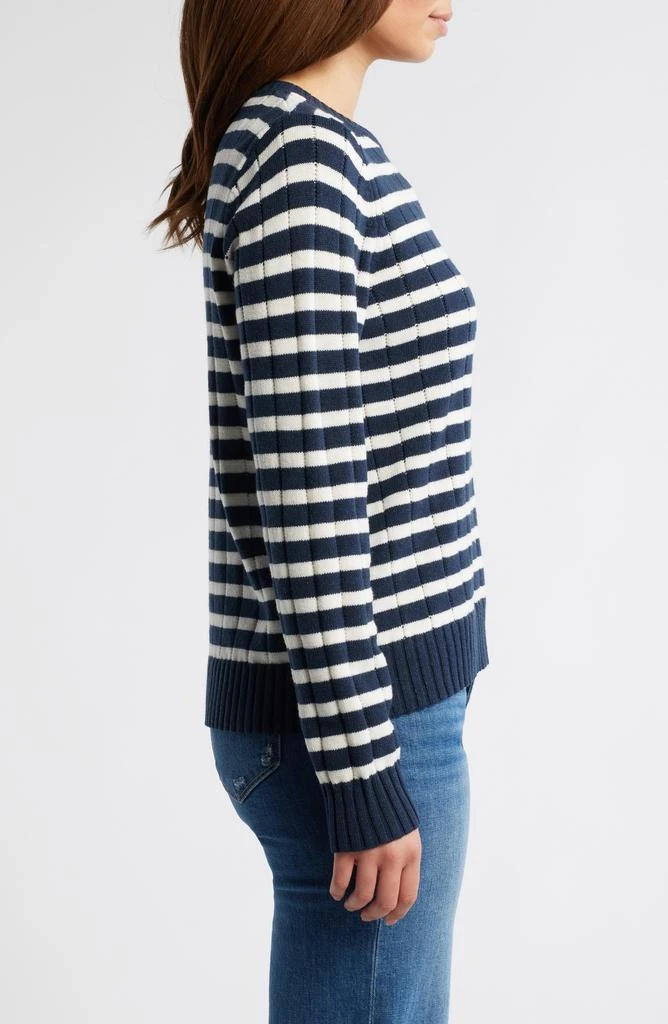 Caslon Stripe Crewneck Rib Sweater 3