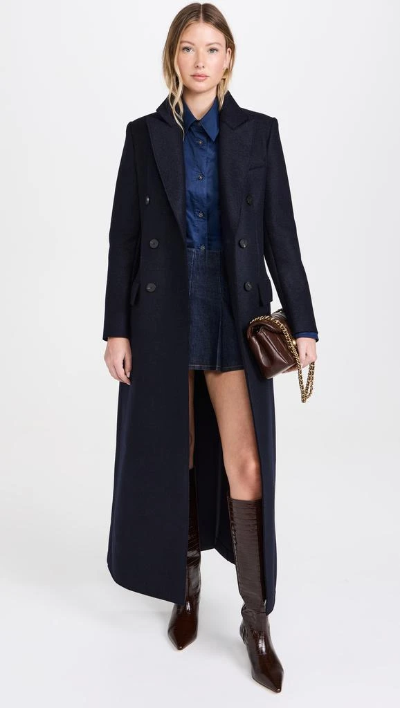 Harris Wharf London Women Long Double Breasted Tailored Coat Pressed Wool 4