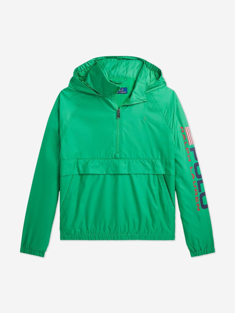 Ralph Lauren Boys Casey Half Zip Windbreaker in Green