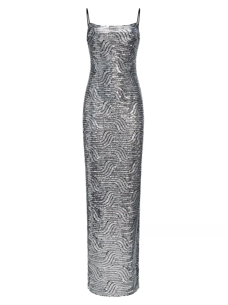 HALSTON Reine Deco Sequin Gown 1