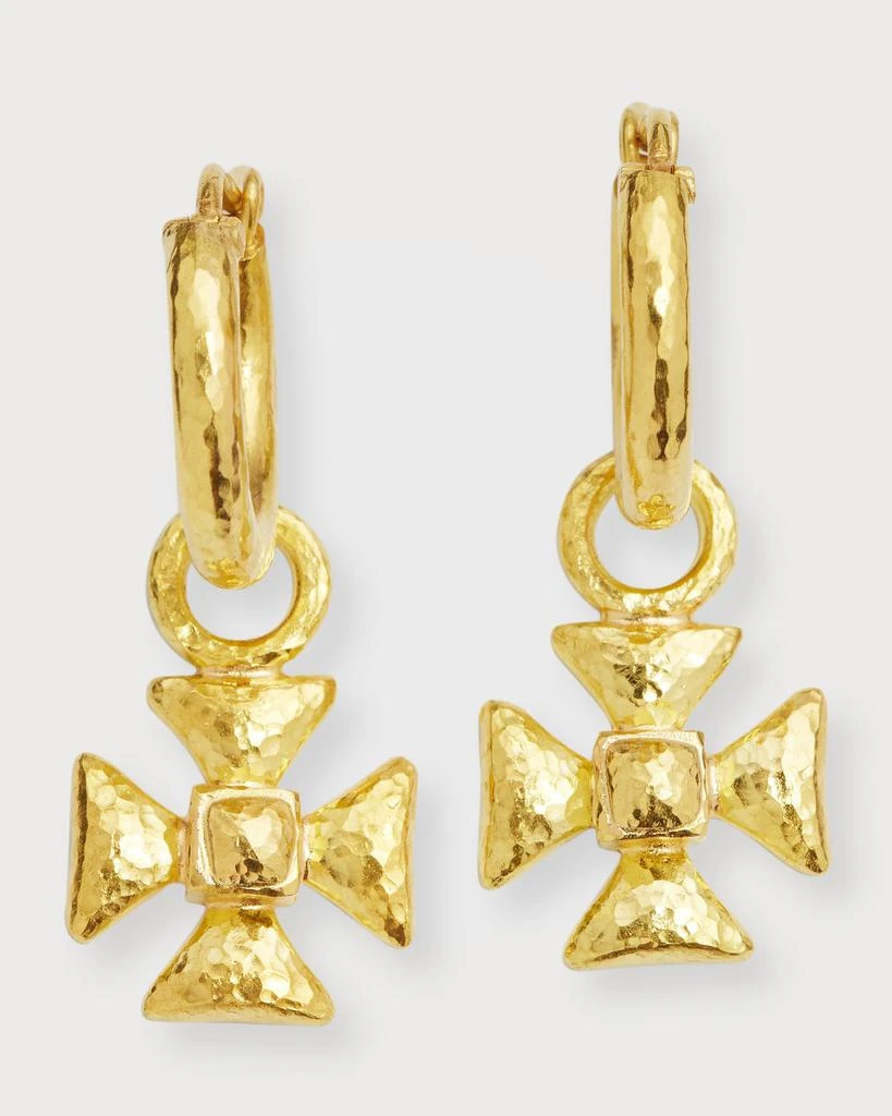 Elizabeth Locke 19k Maltese Cross Earring Pendants 4