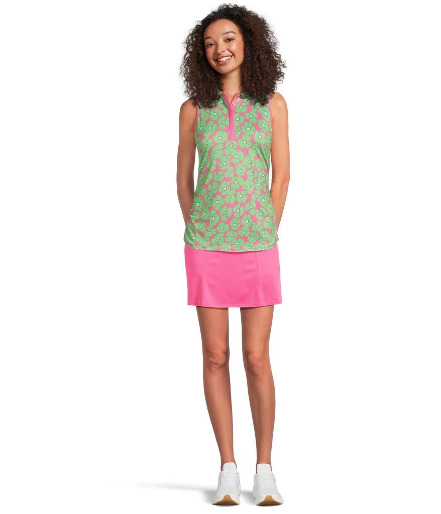 Callaway Floral Sleeveless Mini Collar And Side Shirring Top 5