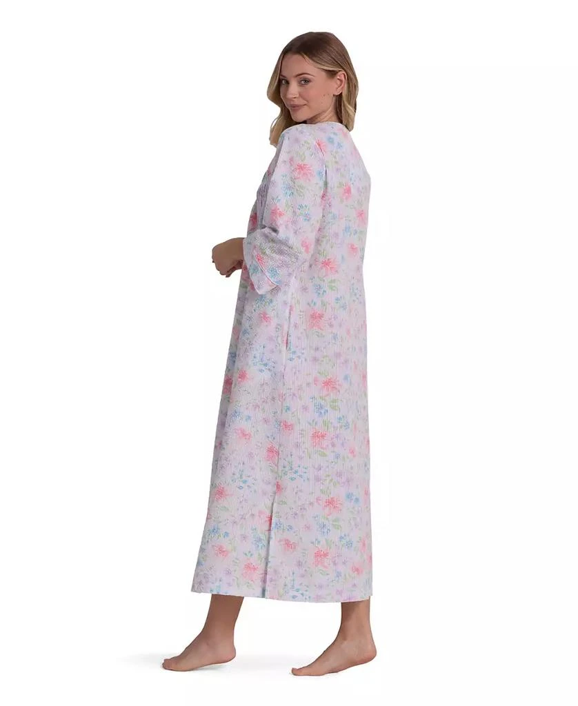 Miss Elaine Women
s Round Neck Printed Long Zip Robe 3