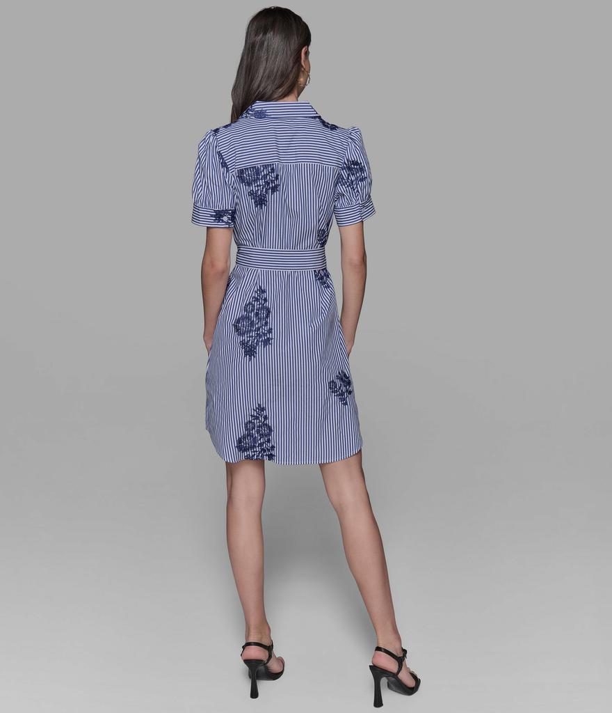 Karl Lagerfeld Paris EMBROIDERED BELTED SHIRT DRESS