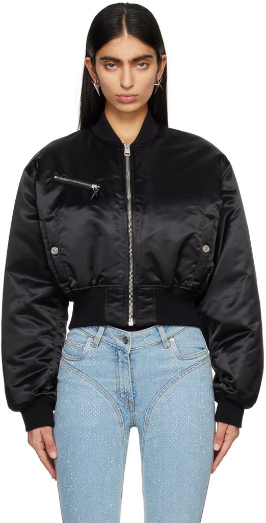 【関税込み】Mugler ブラック Sculptured Scuba ジャケット 242345F063000_1.jpg