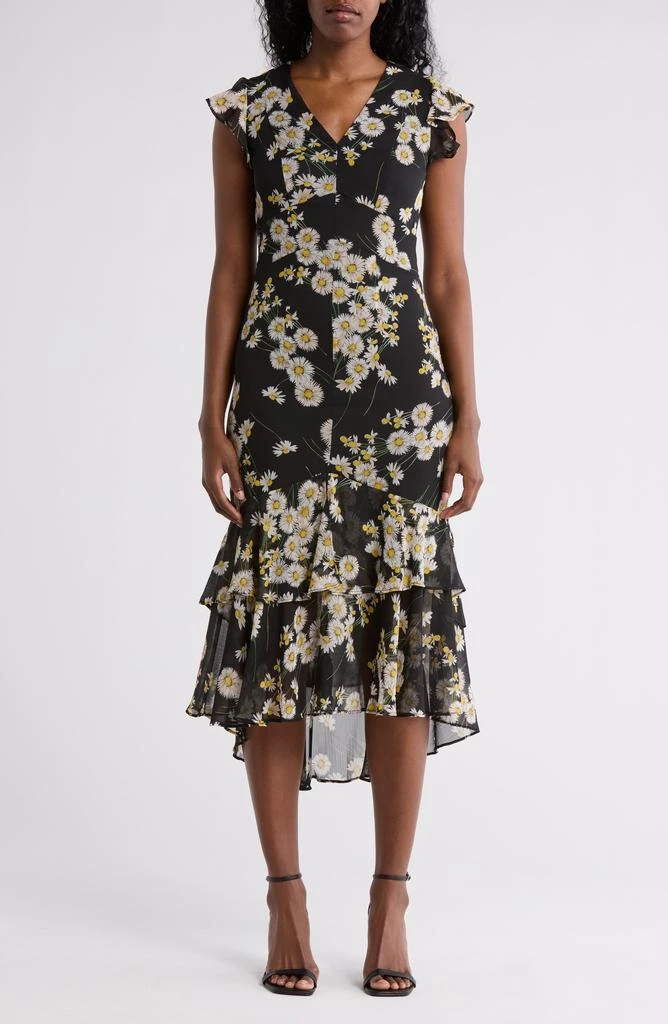 Tommy Hilfiger Floral Cap Sleeve Empire Waist Tiered Midi Dress - Dresses &  Skirts - BeyondStyle