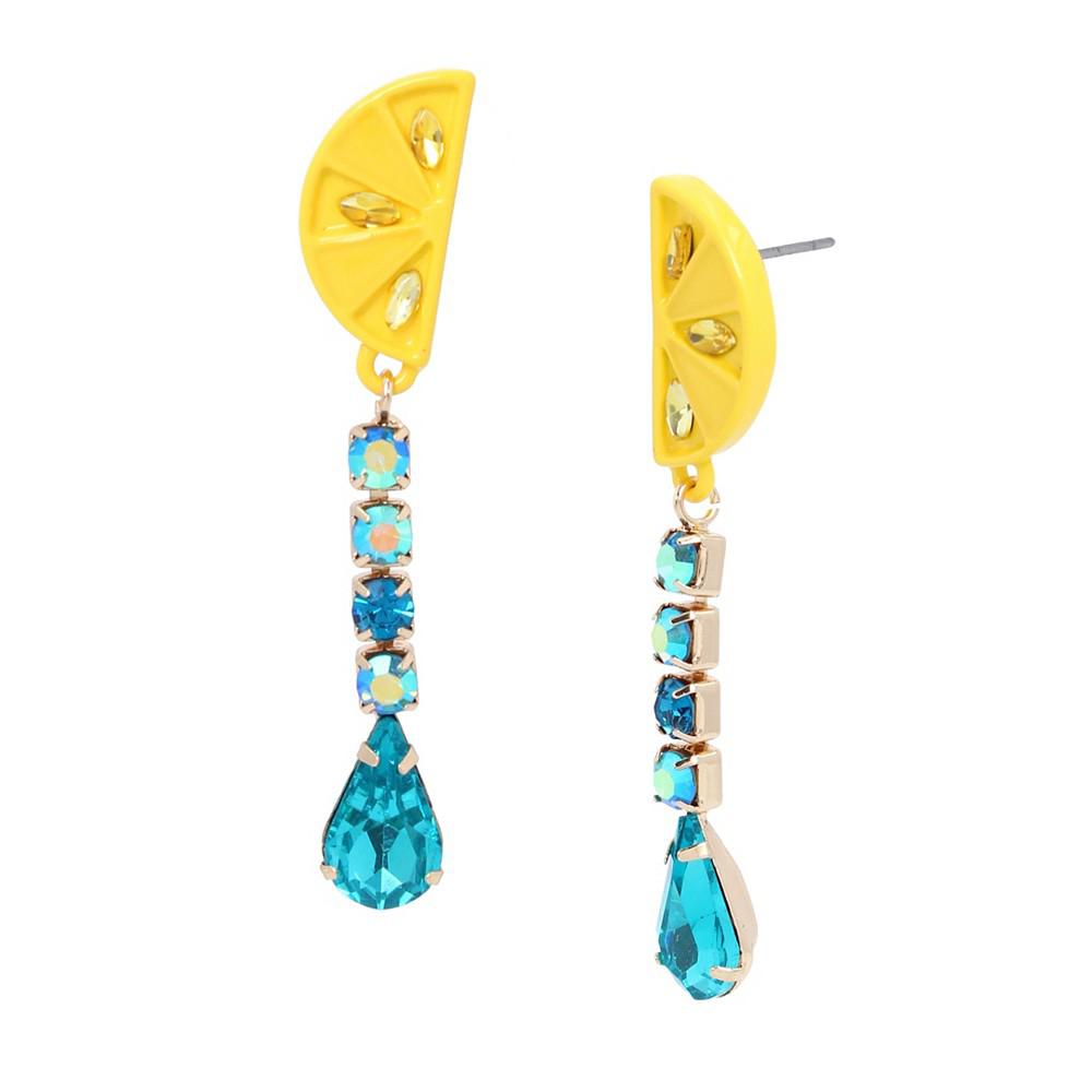 Betsey Johnson Faux Stone Lemon Linear Earrings