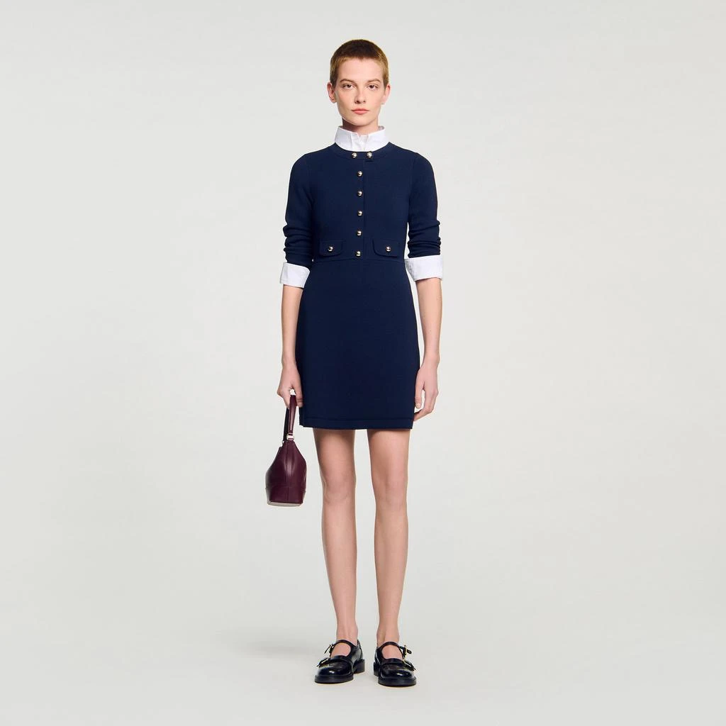 Sandro Mini button-up knit dress 1