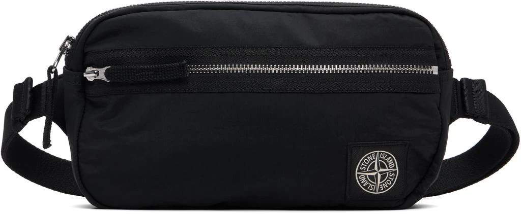 Stone Island Black 9200016 Coated Nylon Metal ECONYL Belt Bag