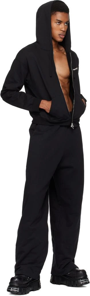 Vetements Black 'Vetements.com' Fitted Zip-Up Hoodie 4