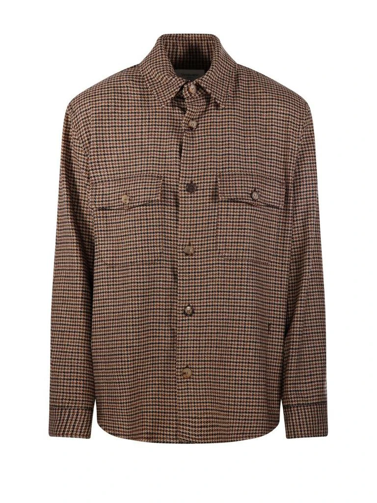 Yves Saint Laurent Saint Laurent Logo Embroidered Button-Up Overshirt 1