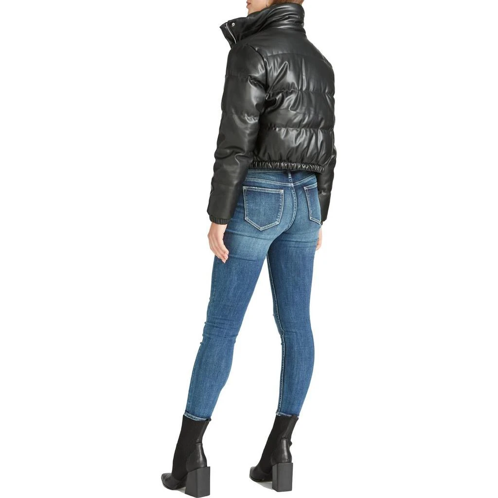 VIGOSS Womens Faux Leather Cold Weather Puffer Coat 2