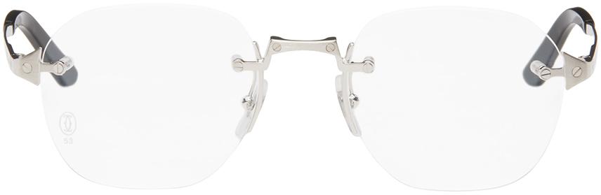 Cartier Silver 'Santos de Cartier' Glasses