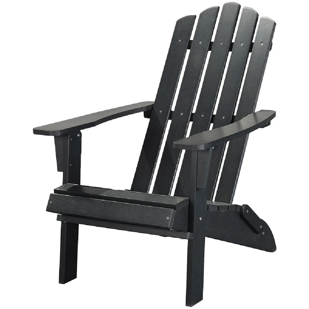 Homezia 29" Black Heavy Duty Plastic Adirondack Chair 3
