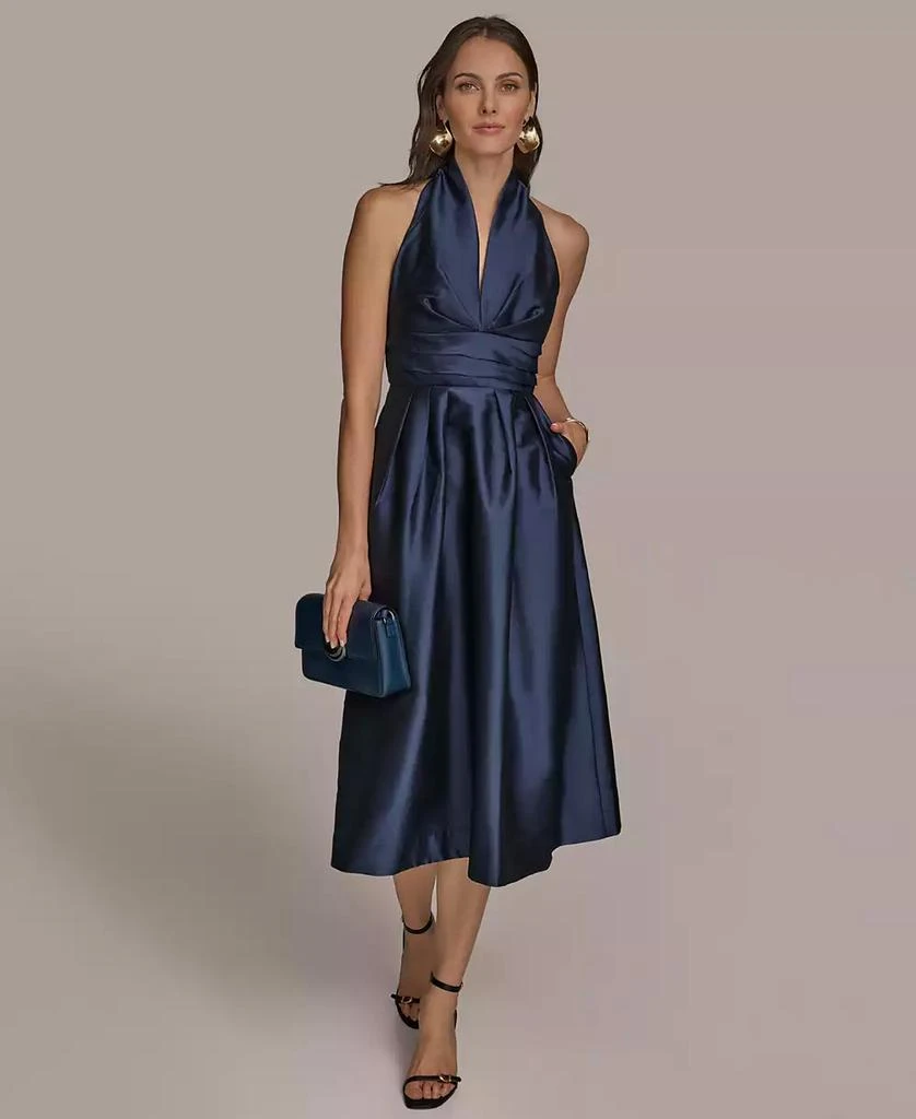 Donna Karan Women's A-Line Halter Midi Dress 1
